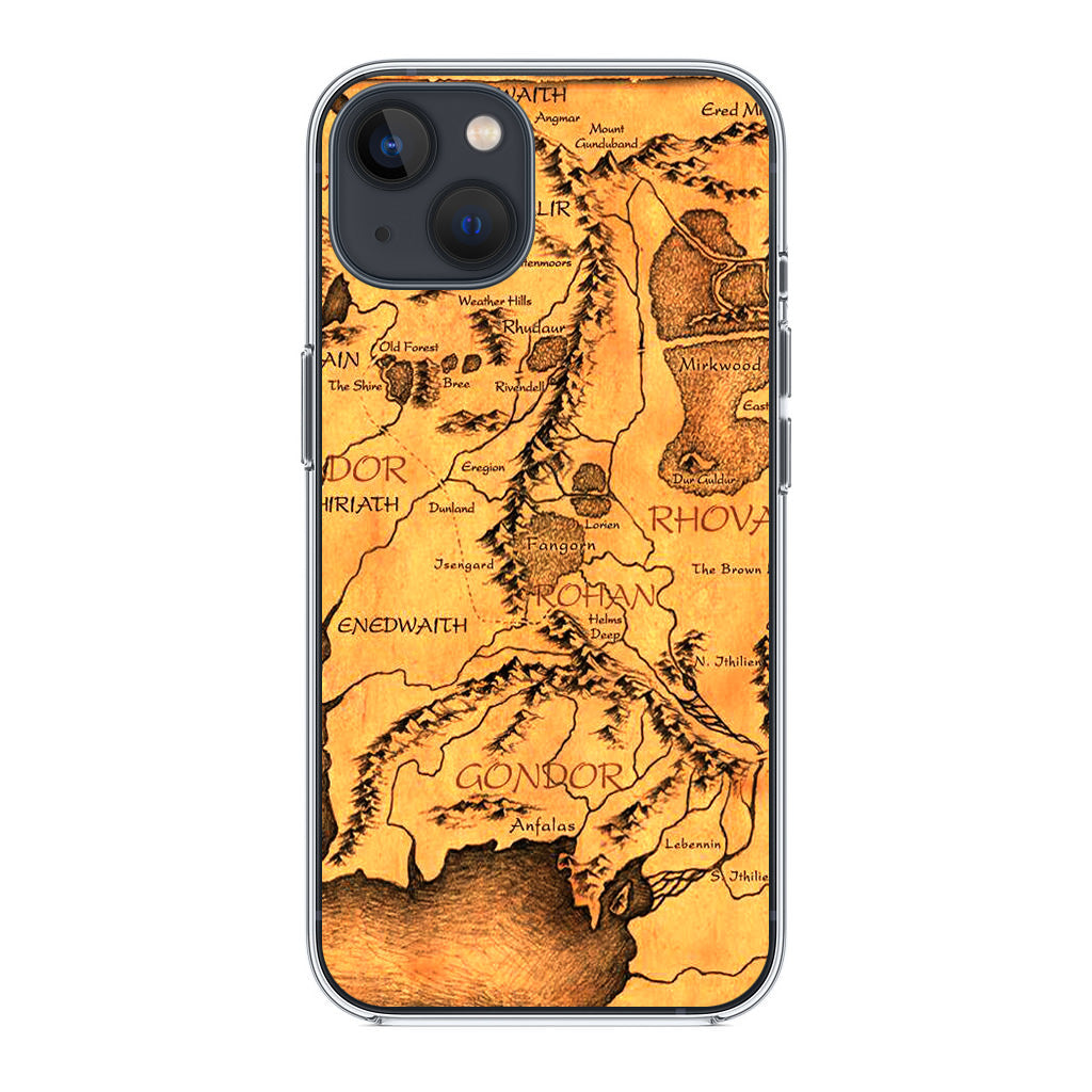 Middle Earth Map Hobbit iPhone 14 / 14 Plus Case