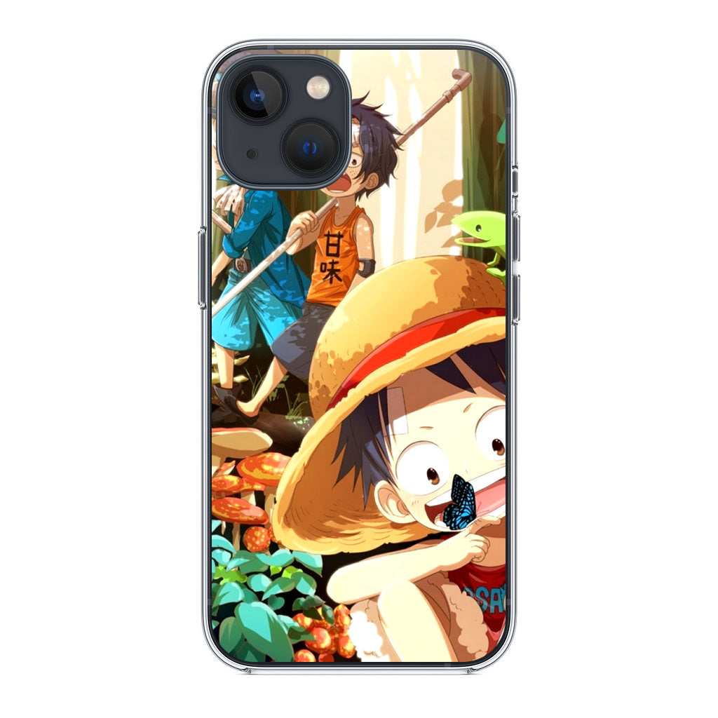 One Piece Little Sabo Ace Luffy Cute iPhone 14 / 14 Plus Case