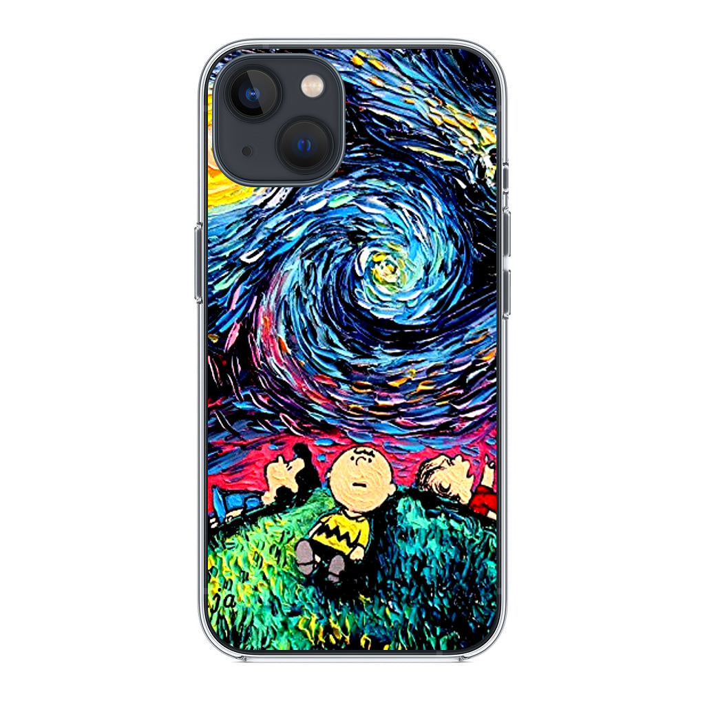 Peanuts At Starry Night iPhone 14 / 14 Plus Case