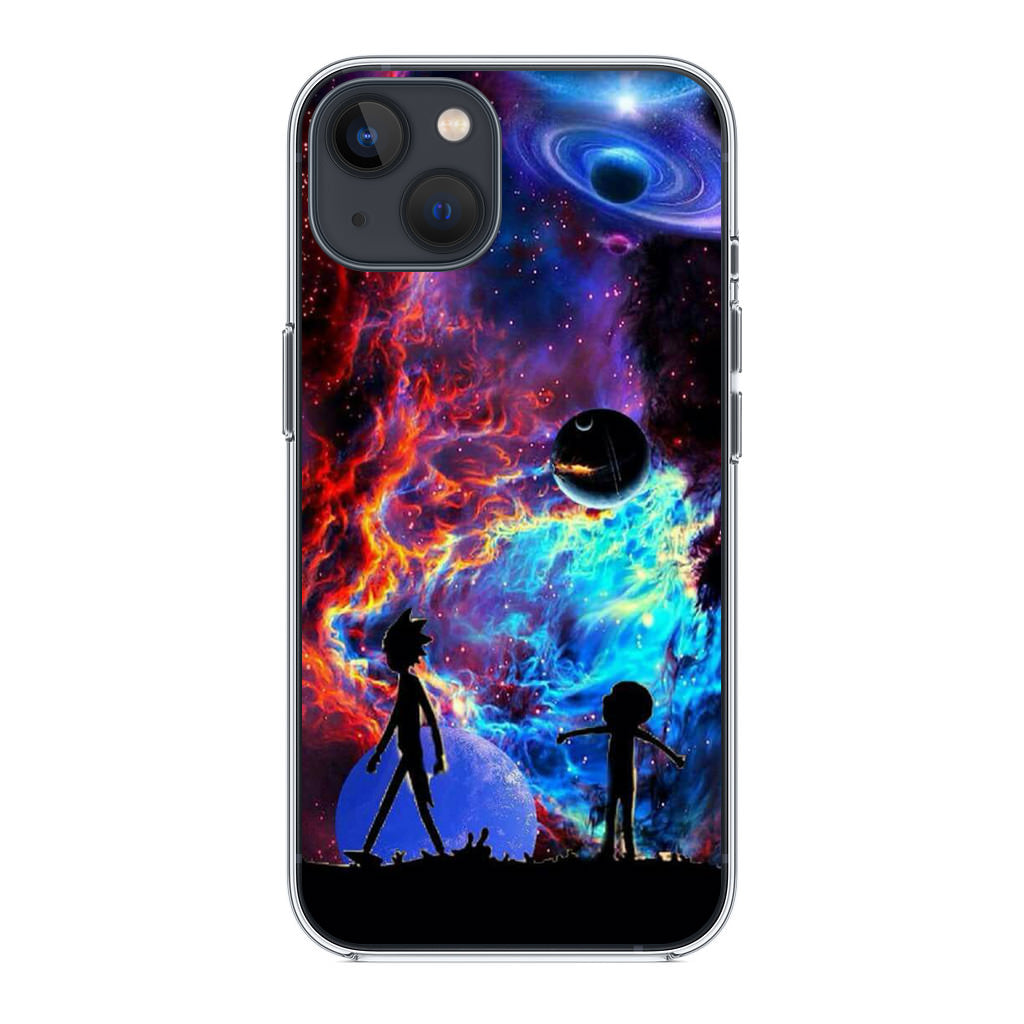 Rick And Morty Flat Galaxy iPhone 14 / 14 Plus Case