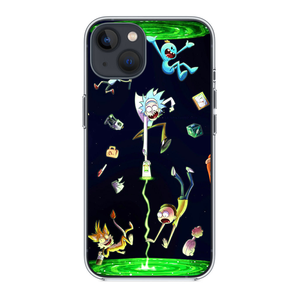 Rick And Morty Portal Fall iPhone 14 / 14 Plus Case