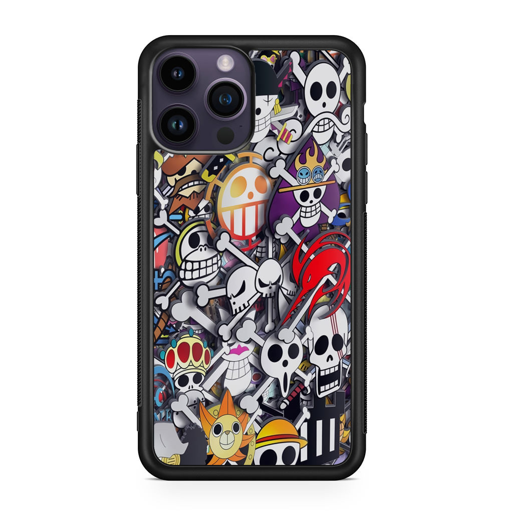 All Pirate Symbols One Piece iPhone 14 Pro / 14 Pro Max Case