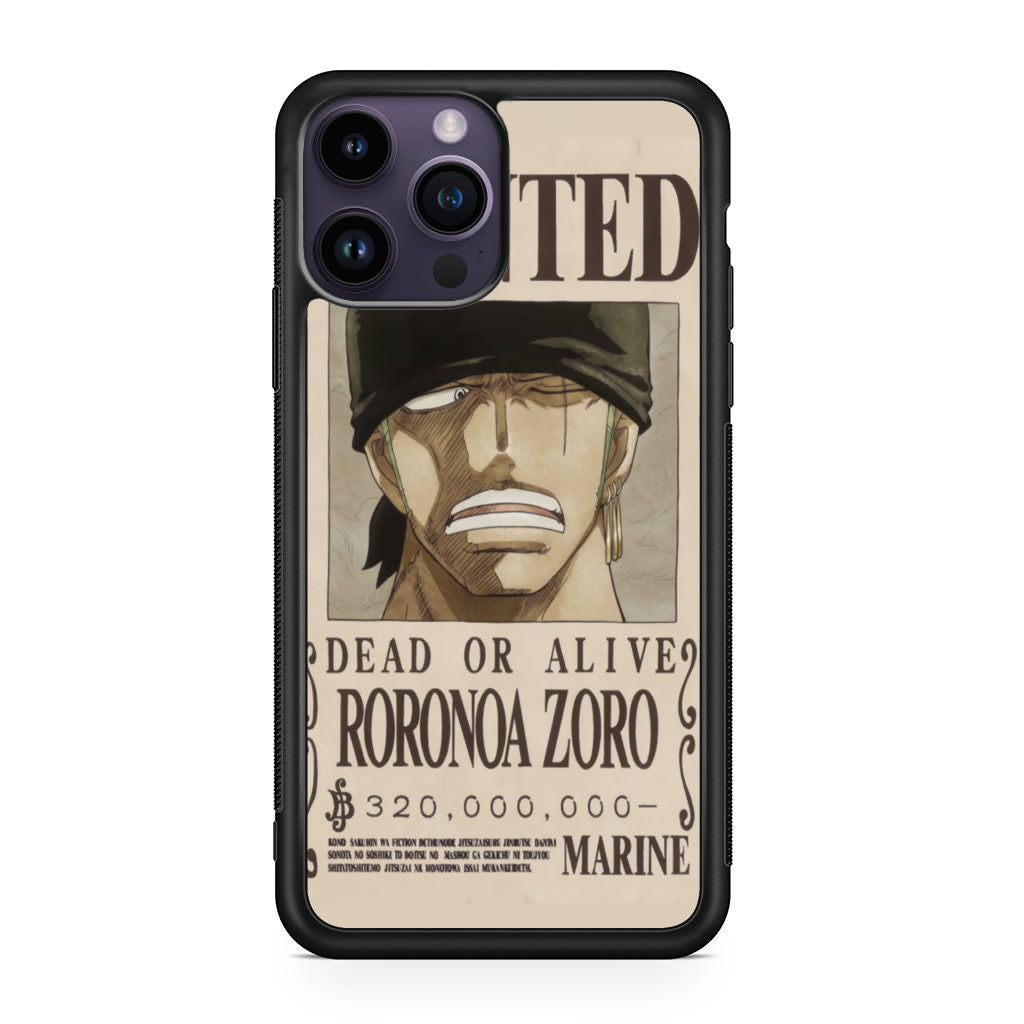 Roronoa Zoro Bounty iPhone 14 Pro / 14 Pro Max Case