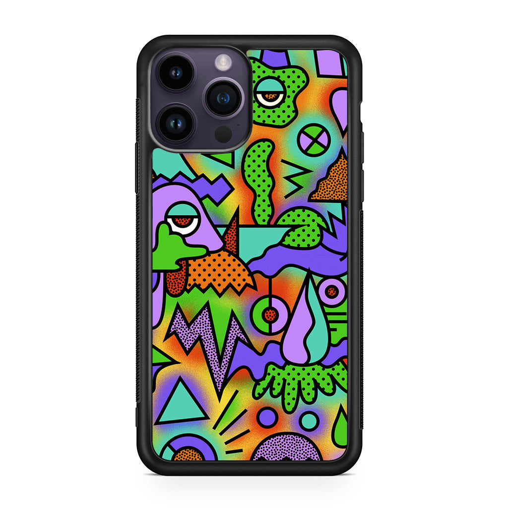 Abstract Colorful Doodle Art iPhone 14 Pro / 14 Pro Max Case