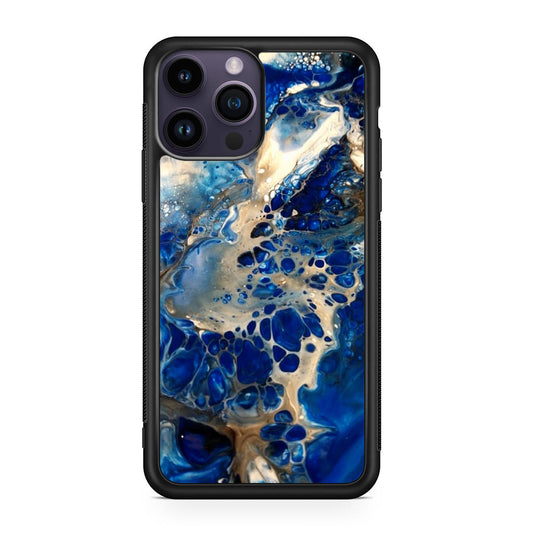 Abstract Golden Blue Paint Art iPhone 14 Pro / 14 Pro Max Case