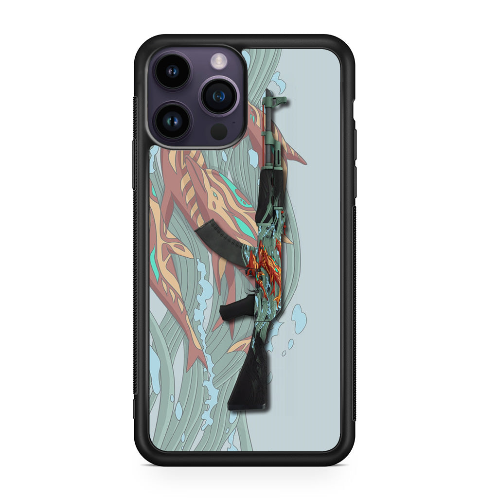 AK-47 Aquamarine Revenge iPhone 15 Pro / 15 Pro Max Case