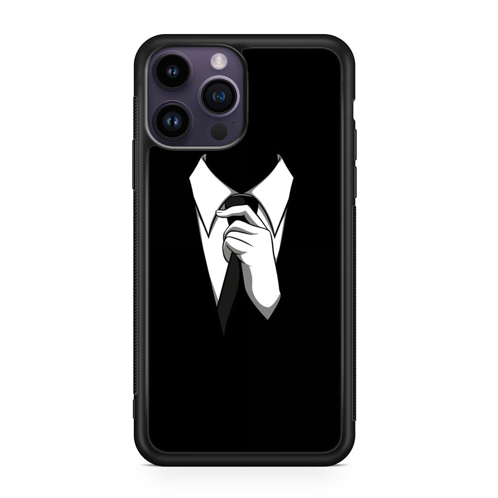 Anonymous Black White Tie iPhone 15 Pro / 15 Pro Max Case