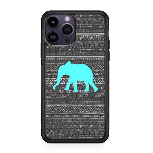 Aztec Elephant Turquoise iPhone 14 Pro / 14 Pro Max Case