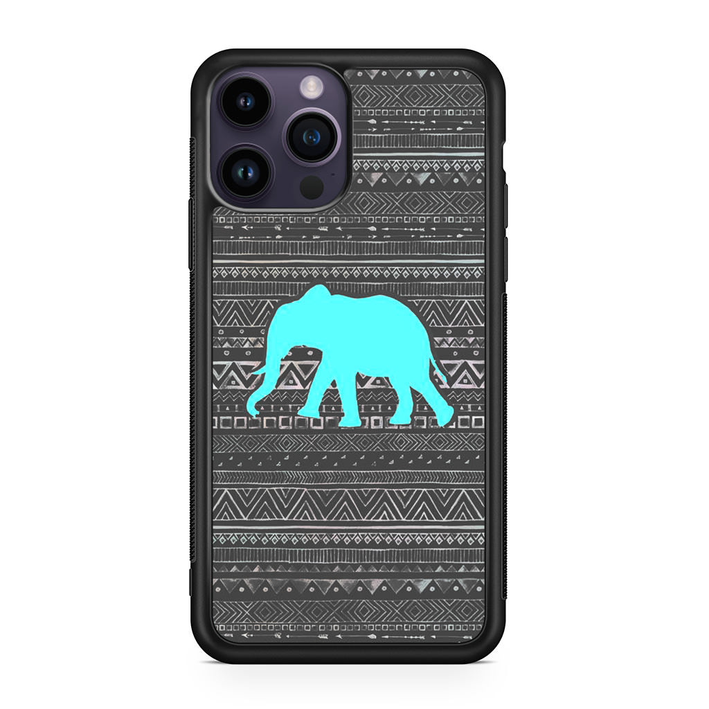 Aztec Elephant Turquoise iPhone 15 Pro / 15 Pro Max Case