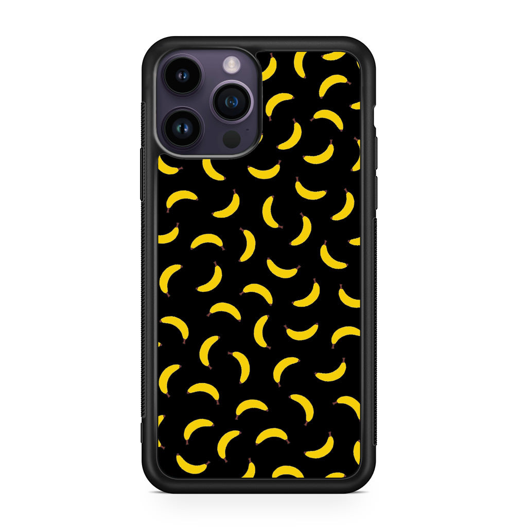 Bananas Fruit Pattern Black iPhone 14 Pro / 14 Pro Max Case