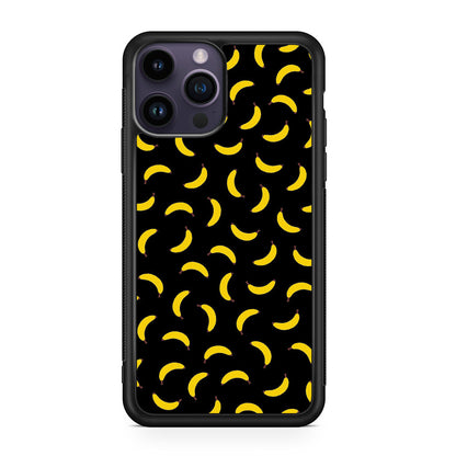 Bananas Fruit Pattern Black iPhone 15 Pro / 15 Pro Max Case