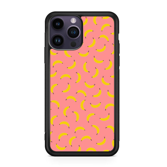 Bananas Fruit Pattern Pink iPhone 15 Pro / 15 Pro Max Case