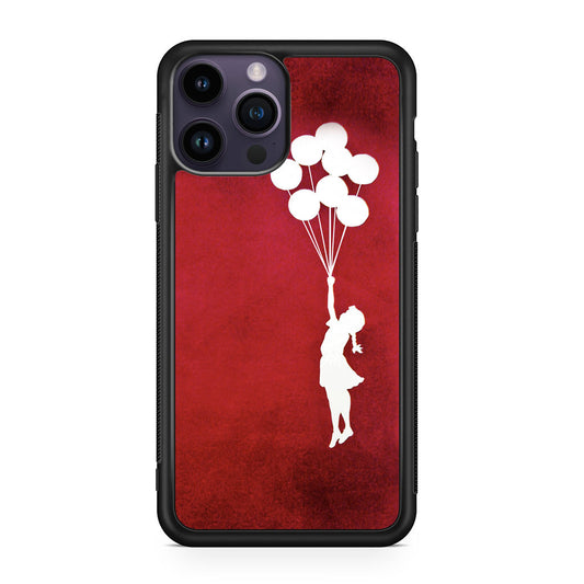 Banksy Girl With Balloons Red iPhone 14 Pro / 14 Pro Max Case