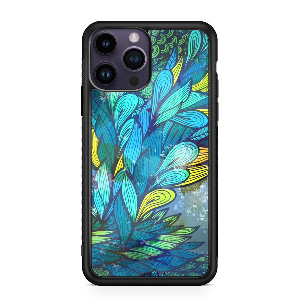 Colorful Art in Blue iPhone 14 Pro / 14 Pro Max Case