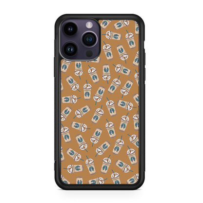 Iced Cappuccinos Lover Pattern iPhone 14 Pro / 14 Pro Max Case