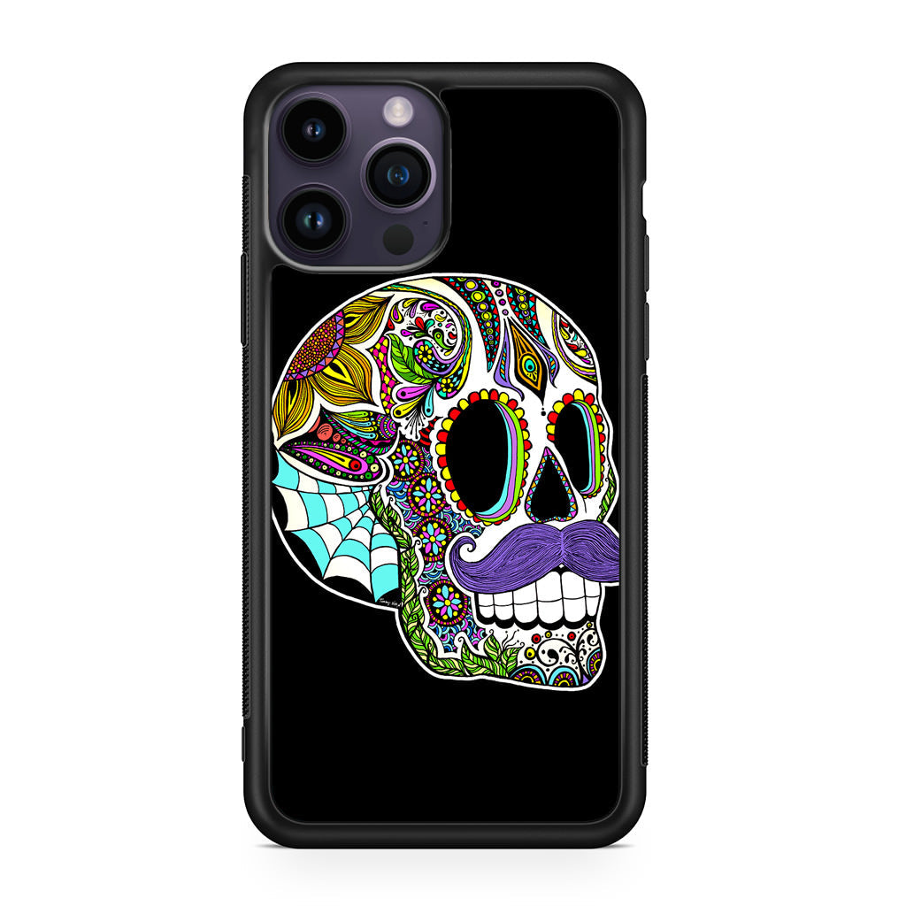 Mustache Sugar Skull iPhone 15 Pro / 15 Pro Max Case