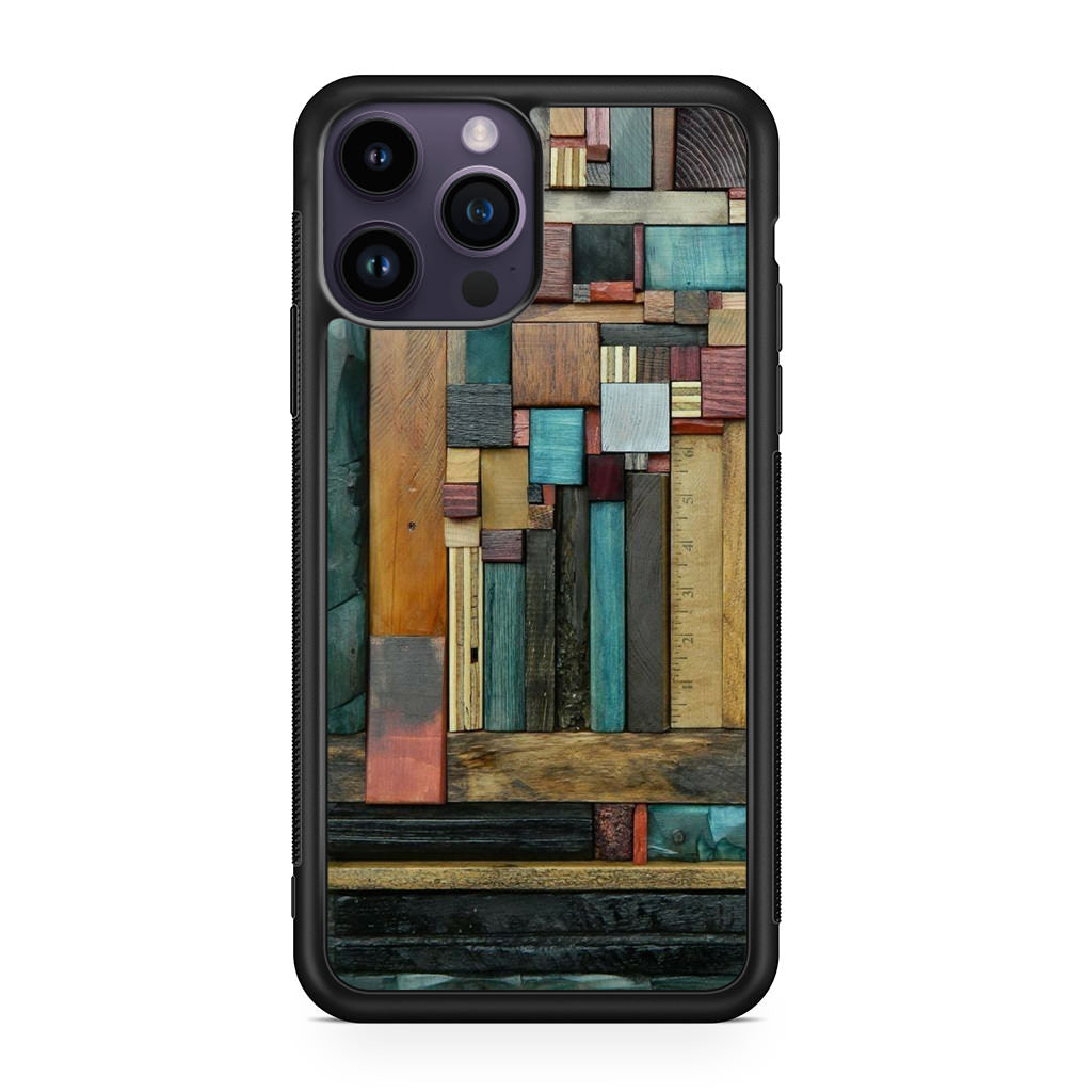 Painted Abstract Wood Sculptures iPhone 14 Pro / 14 Pro Max Case