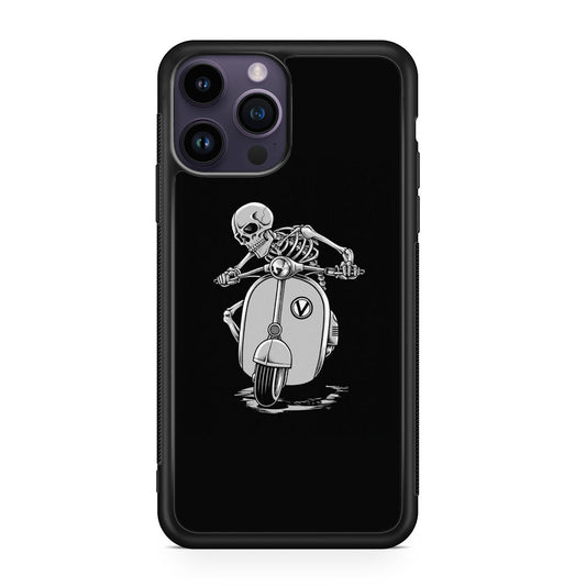 Skeleton Rides Scooter iPhone 14 Pro / 14 Pro Max Case
