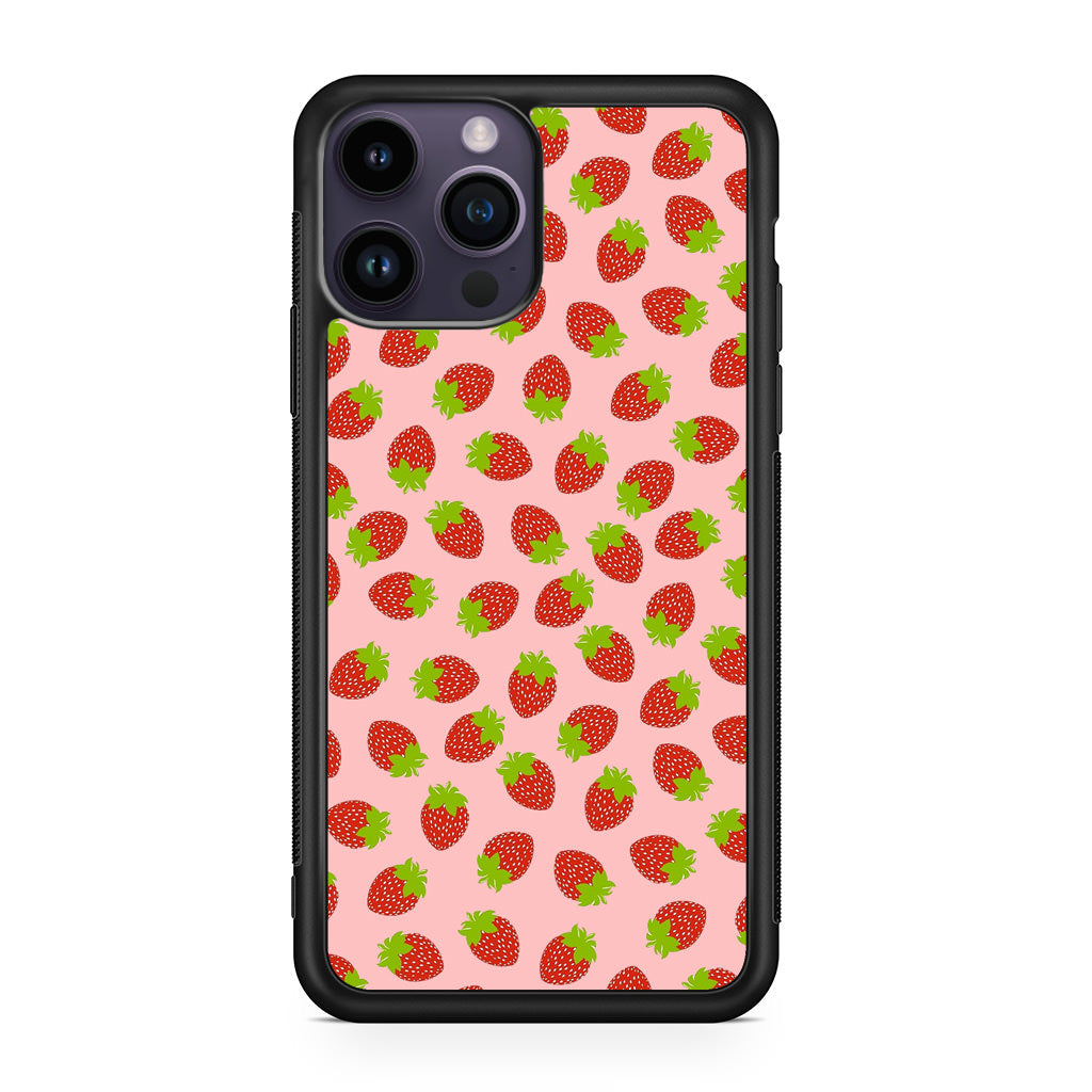 Strawberries Pattern iPhone 14 Pro / 14 Pro Max Case