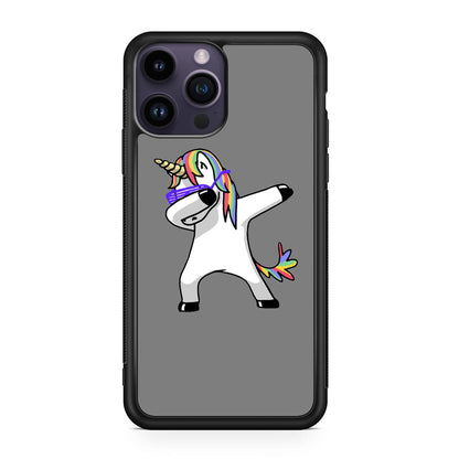 Unicorn Dabbing Grey iPhone 14 Pro / 14 Pro Max Case