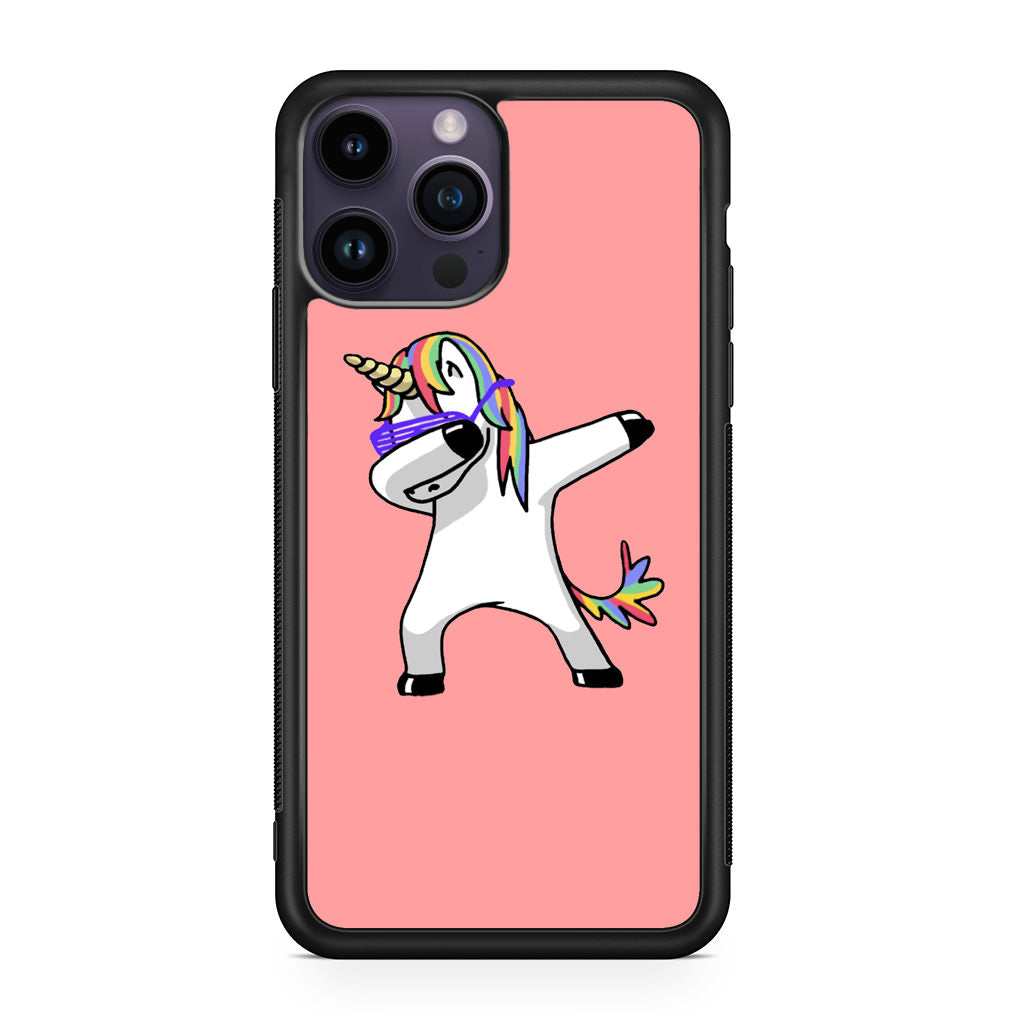 Unicorn Dabbing Pink iPhone 14 Pro / 14 Pro Max Case