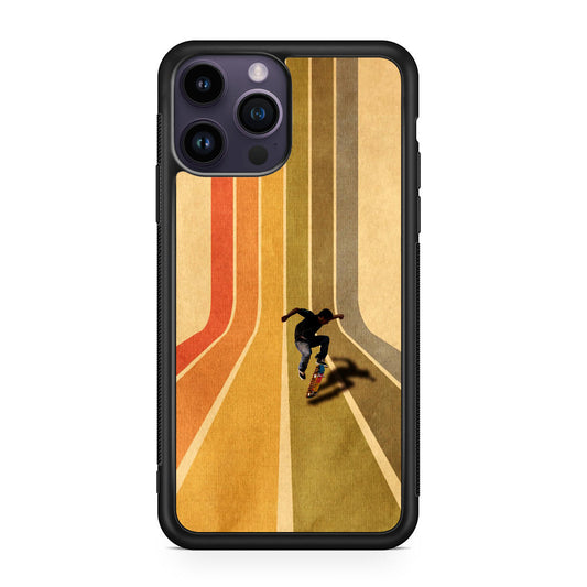 Vintage Skateboard On Colorful Stipe Runway iPhone 14 Pro / 14 Pro Max Case