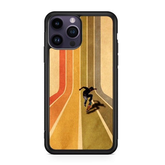 Vintage Skateboard On Colorful Stipe Runway iPhone 15 Pro / 15 Pro Max Case