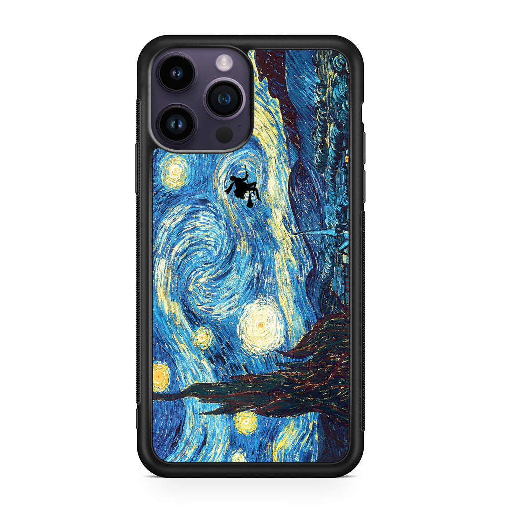 Witch on The Starry Night Sky iPhone 14 Pro / 14 Pro Max Case