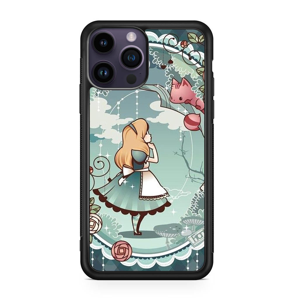 Alice And Cheshire Cat Poster iPhone 14 Pro / 14 Pro Max Case