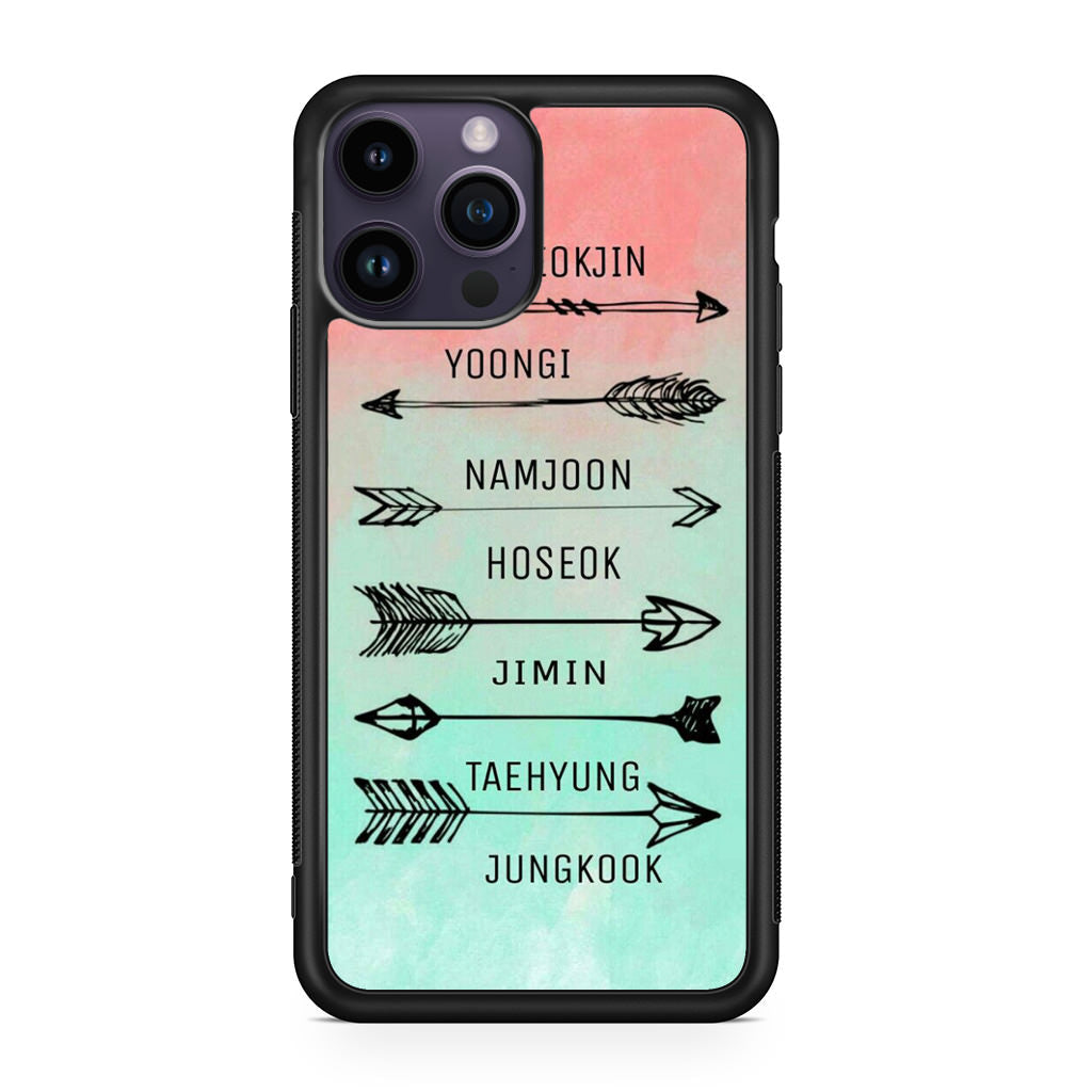 BTS Members Name iPhone 15 Pro / 15 Pro Max Case