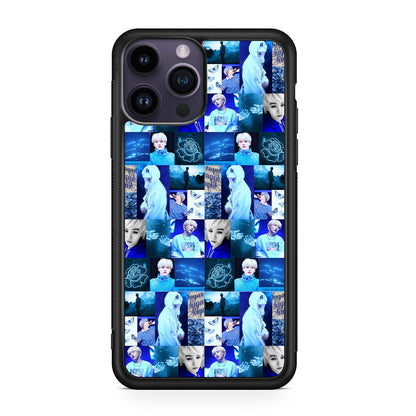 BTS Suga Blue Aesthetic Collage iPhone 14 Pro / 14 Pro Max Case