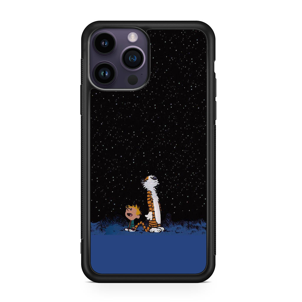 Calvin and Hobbes Space iPhone 15 Pro / 15 Pro Max Case