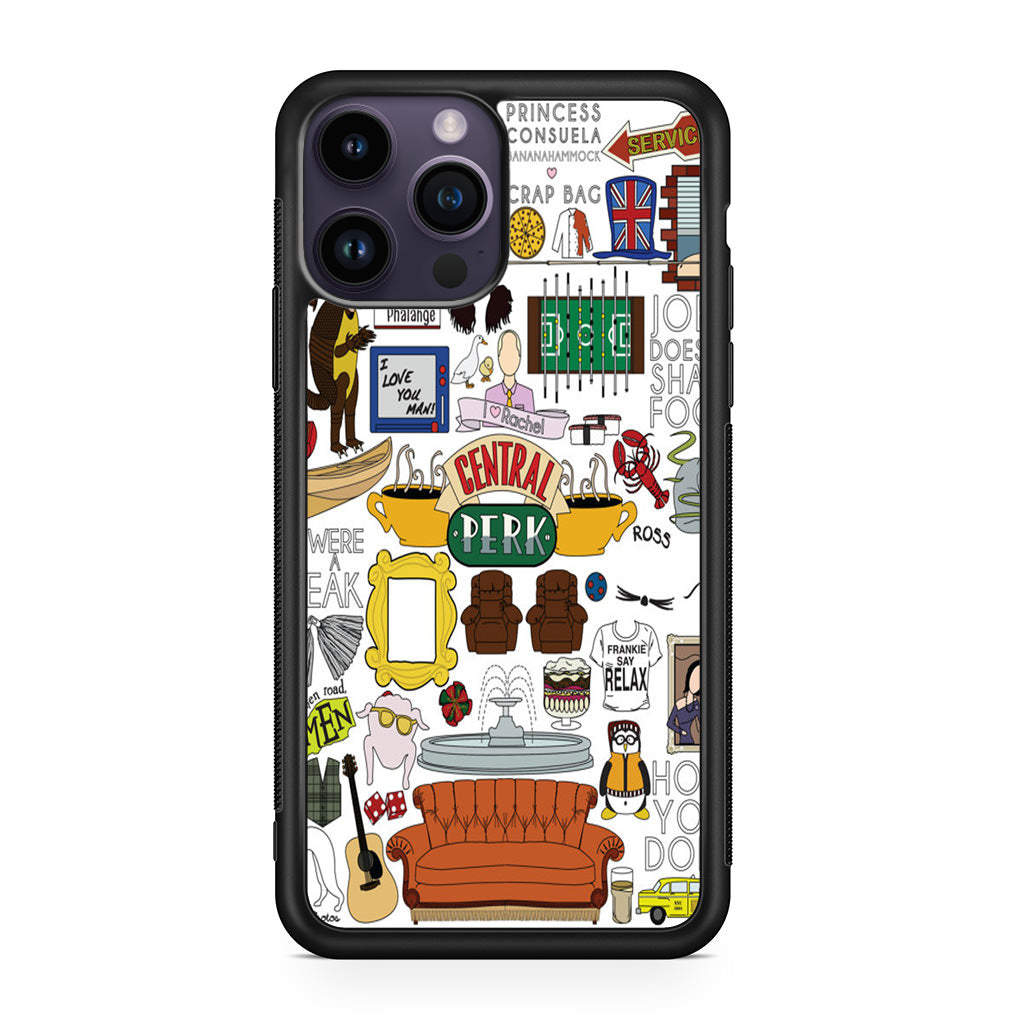 Friends TV Show Central Perk Sticker iPhone 15 Pro / 15 Pro Max Case