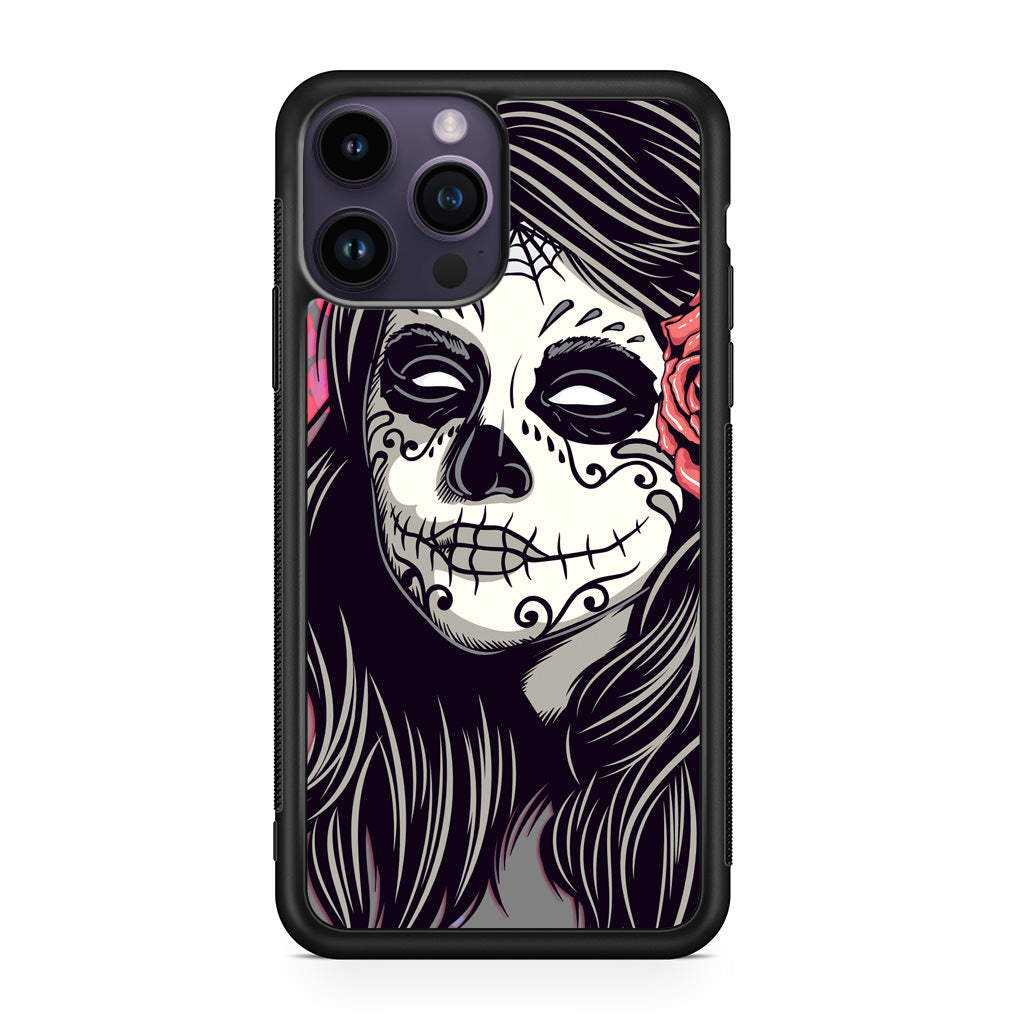 Girl Skull Flower iPhone 14 Pro / 14 Pro Max Case