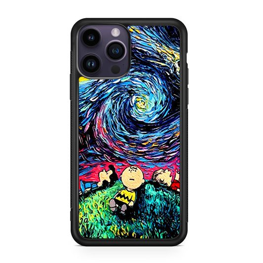 Peanuts At Starry Night iPhone 14 Pro / 14 Pro Max Case