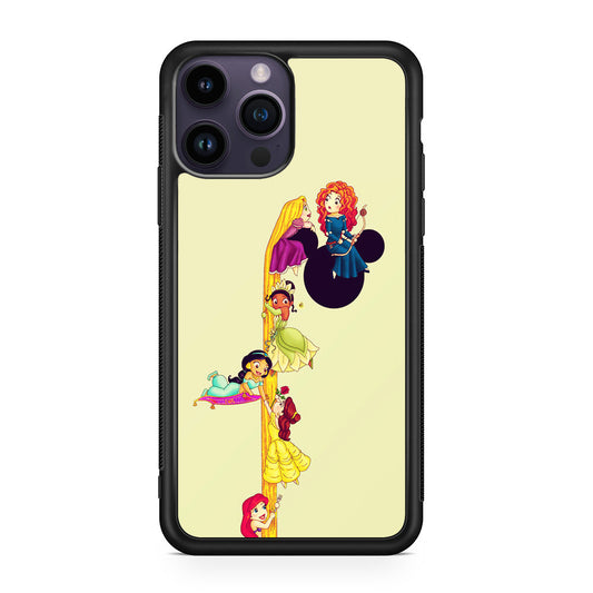 Princesses Climbing Rapunzel's Hair iPhone 15 Pro / 15 Pro Max Case