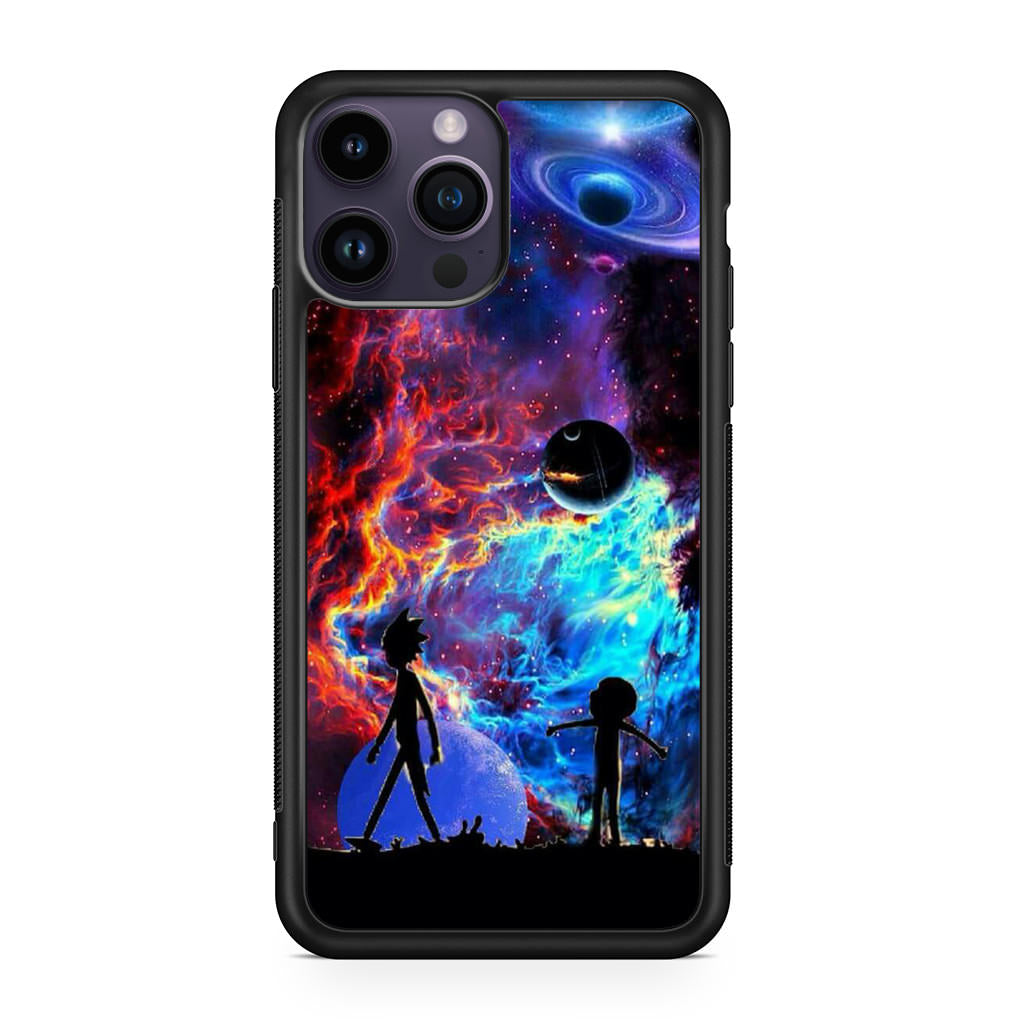 Rick And Morty Flat Galaxy iPhone 15 Pro / 15 Pro Max Case