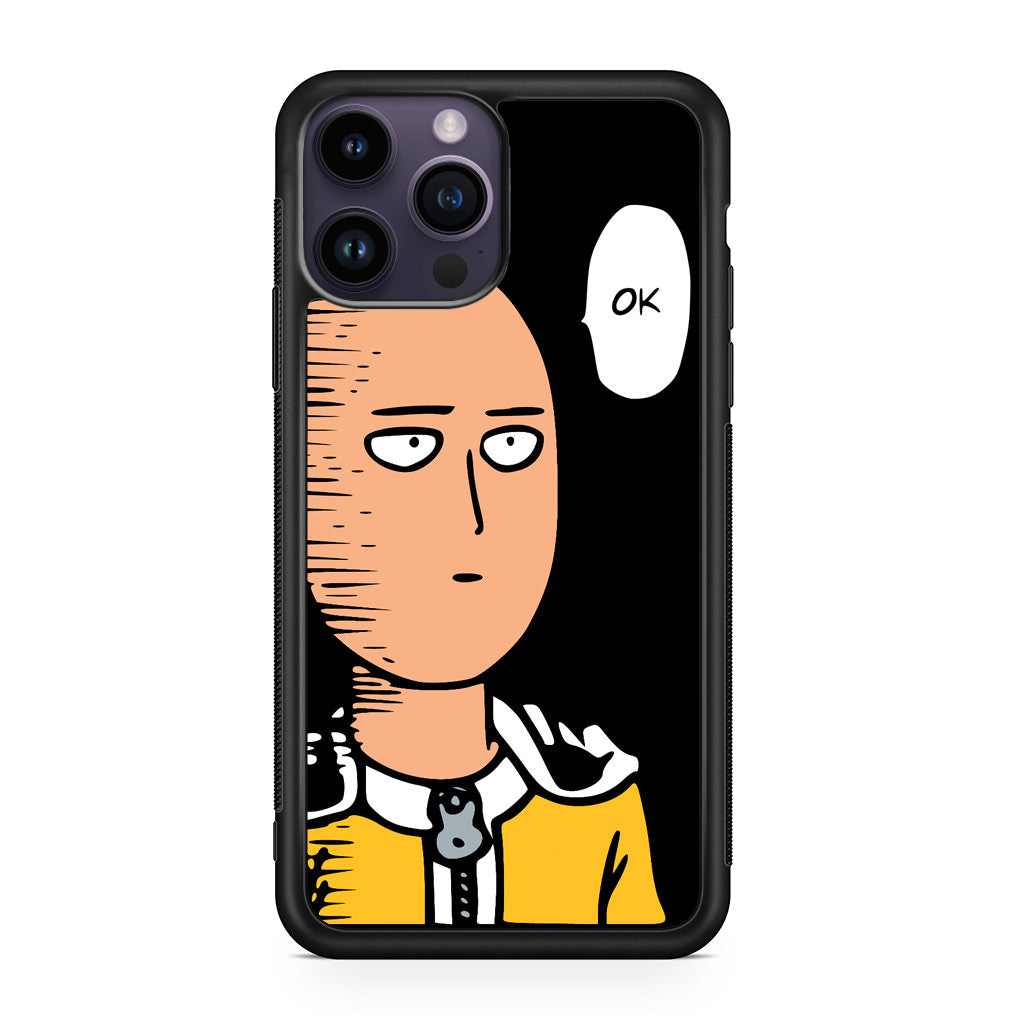 Saitama Poker Face iPhone 14 Pro / 14 Pro Max Case