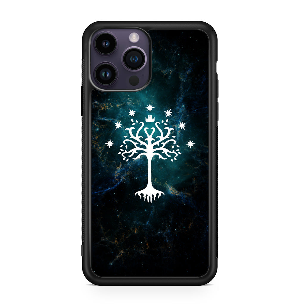 White Tree Of Gondor In Space Nebula iPhone 14 Pro / 14 Pro Max Case