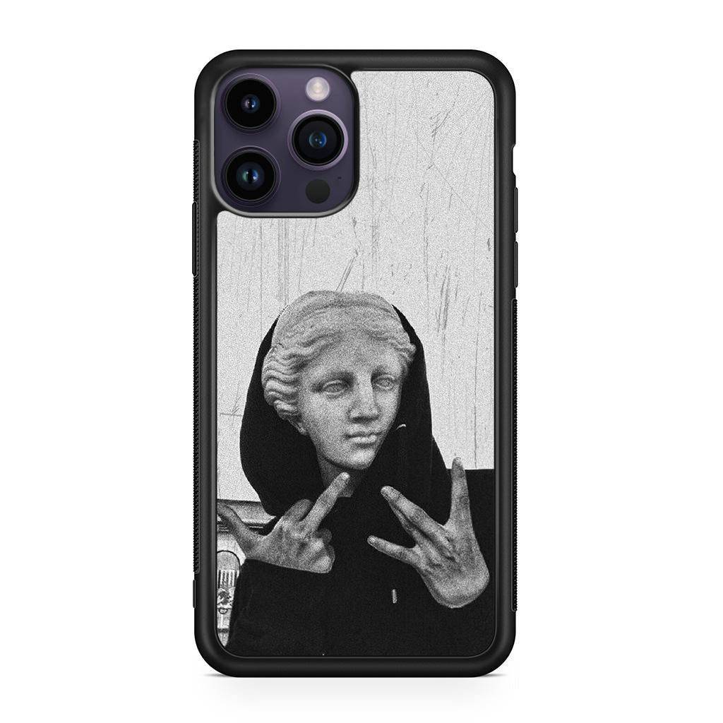 Greek Statue Wearing Hoodie iPhone 15 Pro / 15 Pro Max Case