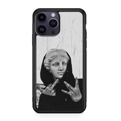 Greek Statue Wearing Hoodie iPhone 15 Pro / 15 Pro Max Case