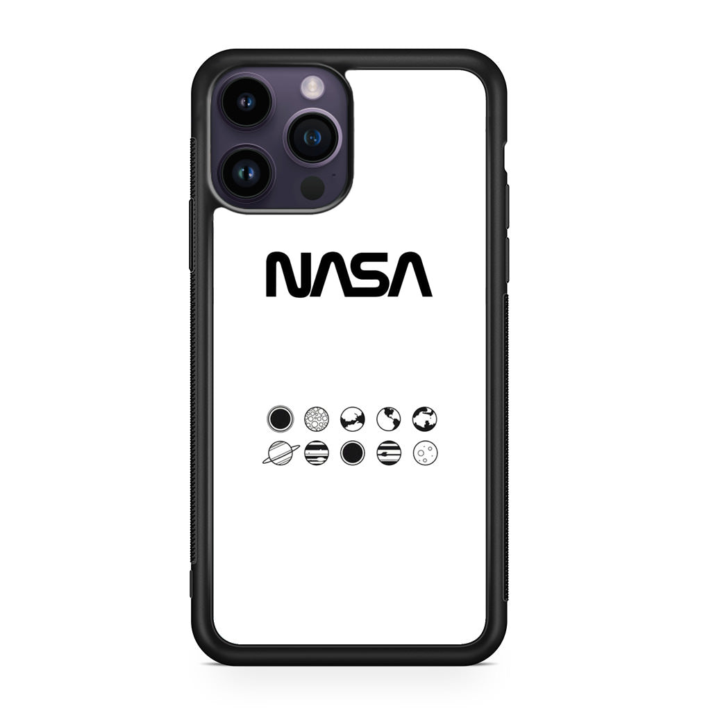 NASA Minimalist White iPhone 14 Pro / 14 Pro Max Case