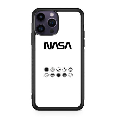 NASA Minimalist White iPhone 15 Pro / 15 Pro Max Case