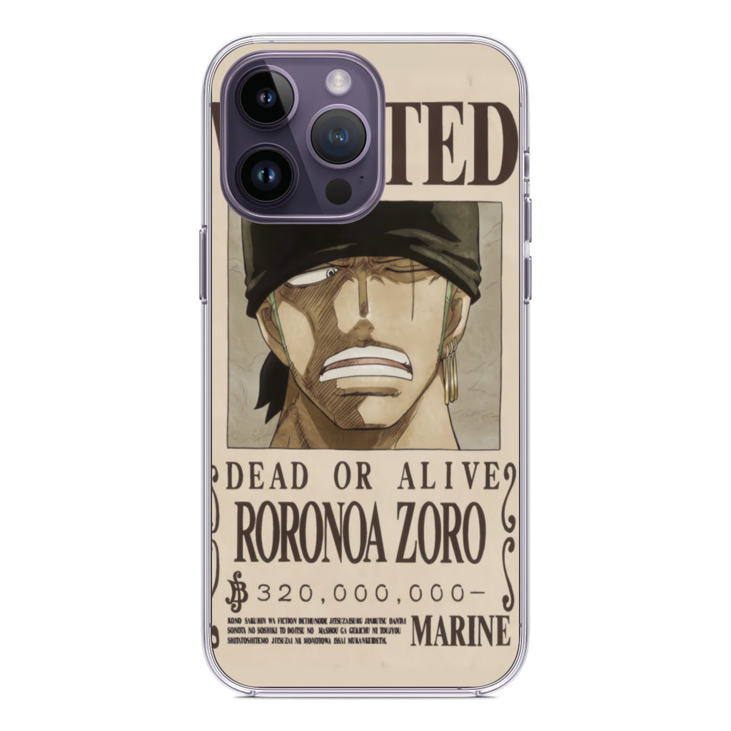 Roronoa Zoro Bounty iPhone 14 Pro / 14 Pro Max Case