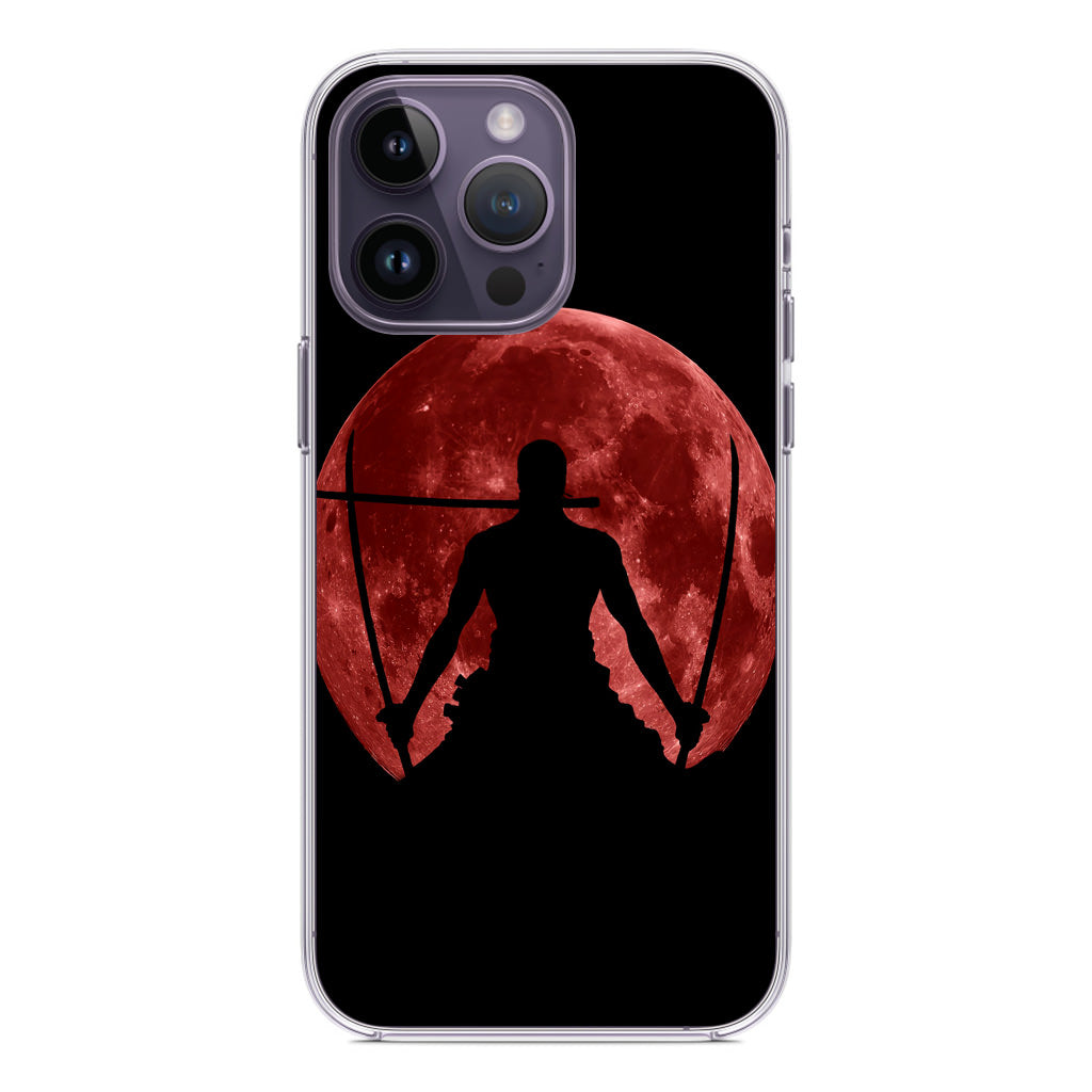 Silhouette Of Zoro In Santoryu Mode iPhone 14 Pro / 14 Pro Max Case