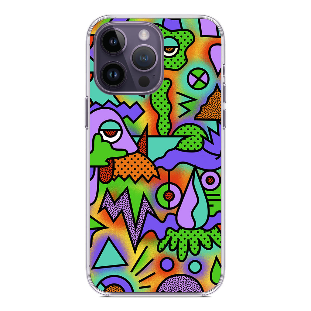 Abstract Colorful Doodle Art iPhone 14 Pro / 14 Pro Max Case