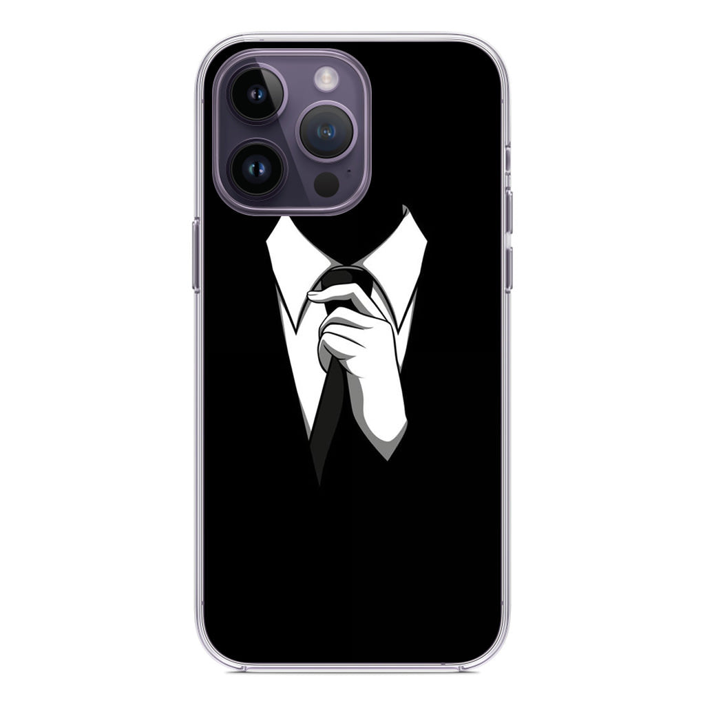 Anonymous Black White Tie iPhone 14 Pro / 14 Pro Max Case