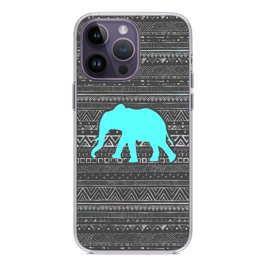 Aztec Elephant Turquoise iPhone 14 Pro / 14 Pro Max Case