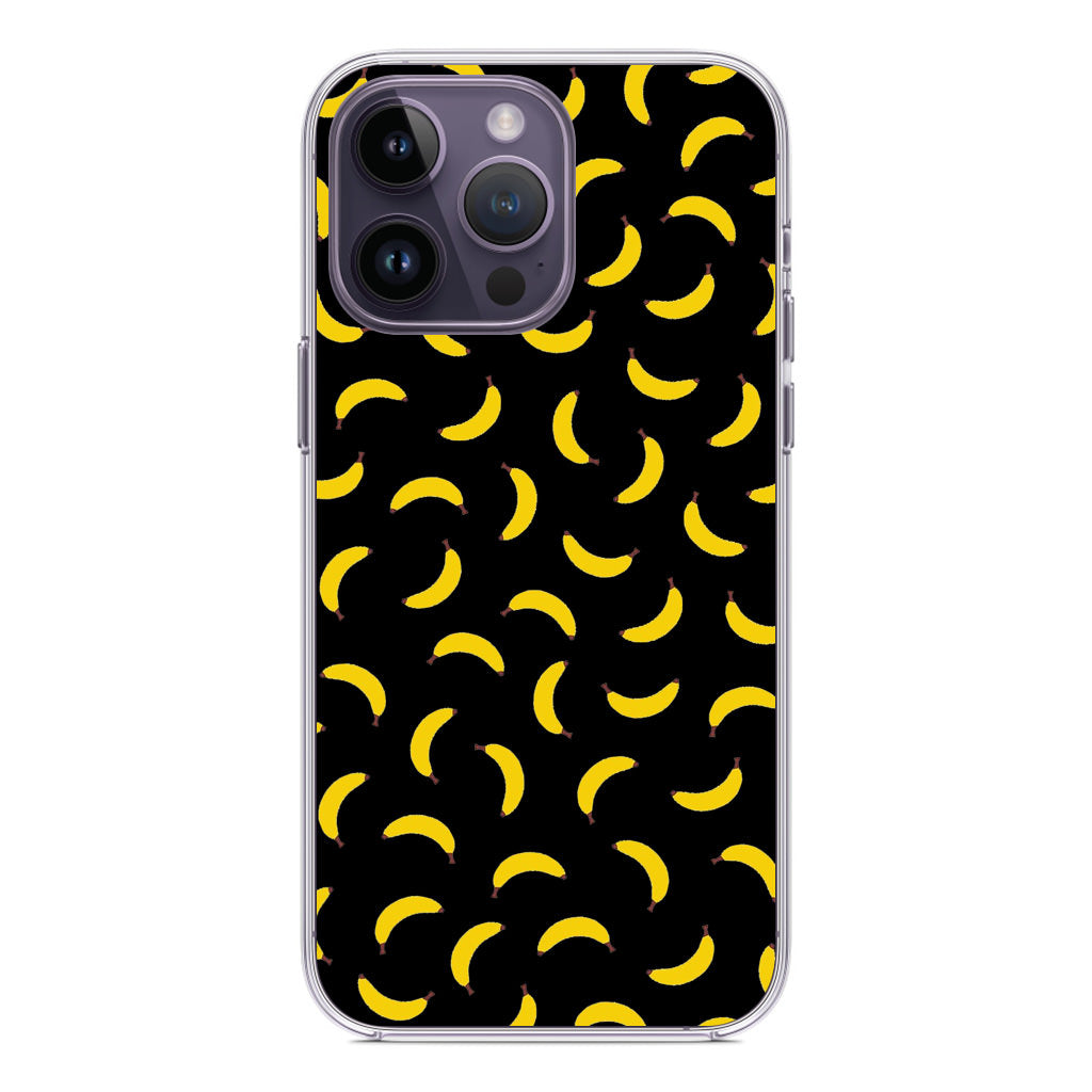 Bananas Fruit Pattern Black iPhone 14 Pro / 14 Pro Max Case