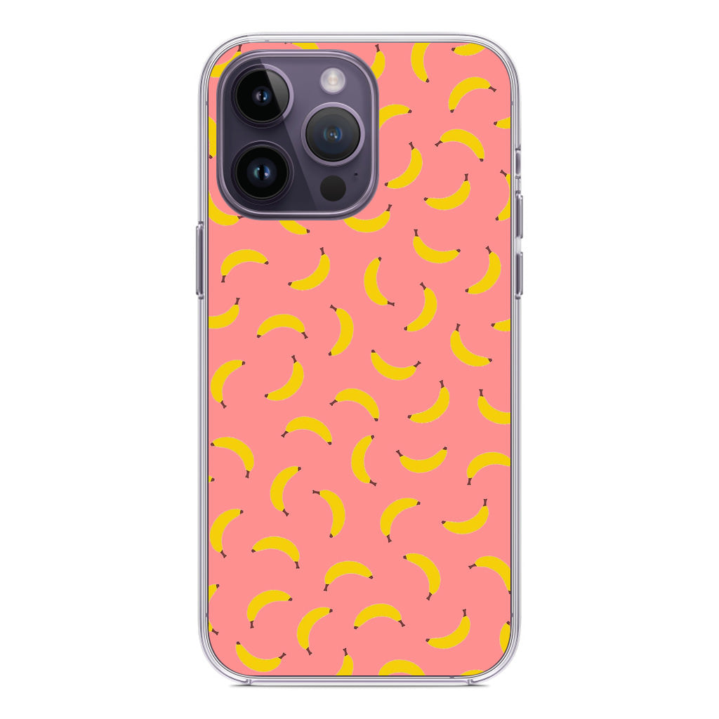 Bananas Fruit Pattern Pink iPhone 14 Pro / 14 Pro Max Case